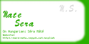 mate sera business card